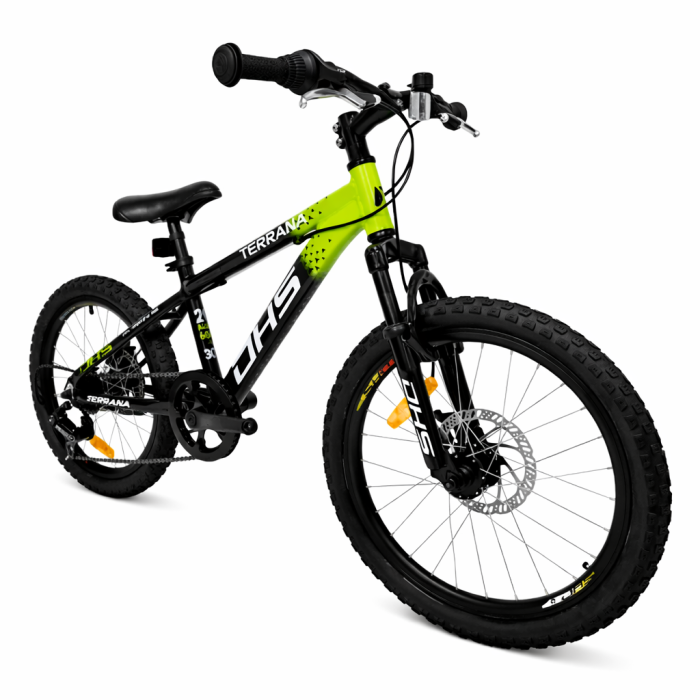 Bicicleta Copii Dhs Terrana 2023, model 2026 - 20 Inch, Negru-Verde [2]