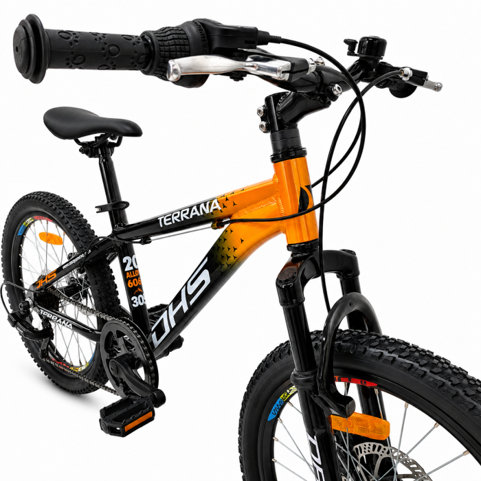 Bicicleta Copii Dhs Terrana 2023, model 2026 - 20 Inch, Portocaliu-Negru [3]