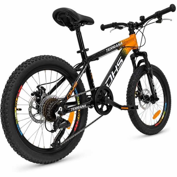 Bicicleta Copii Dhs Terrana 2023B, model 2026 - 20 Inch, Portocaliu-Negru [3]