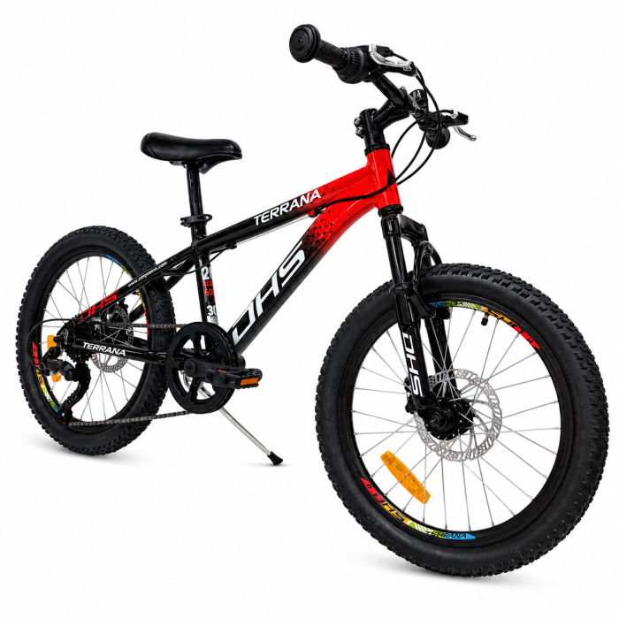 Bicicleta Copii Dhs Terrana 2023B, model 2026 - 20 Inch, Rosu-Negru [2]