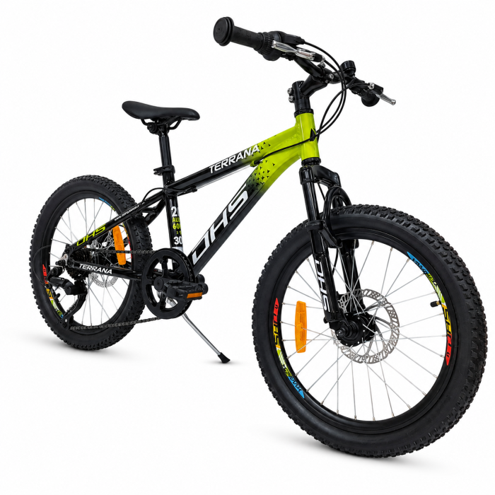 Bicicleta Copii Dhs Terrana 2023C, model 2026 - 20 Inch, Verde-Negru [2]