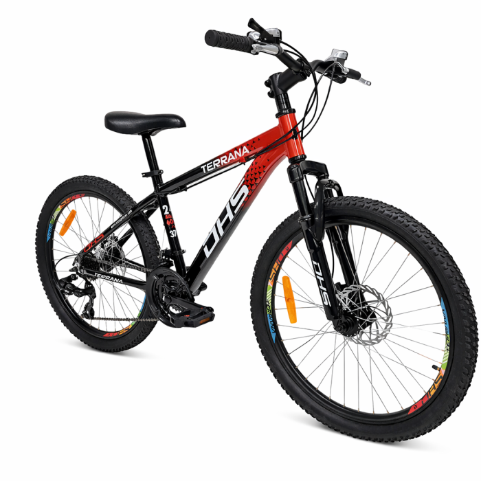 Bicicleta Copii Dhs Terrana 2423, model 2026 - 24 Inch, Rosu-Negru [2]