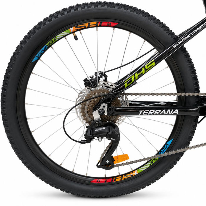 Bicicleta Copii Dhs Terrana 2423B, model 2026 - 24 Inch, Negru-Verde [2]