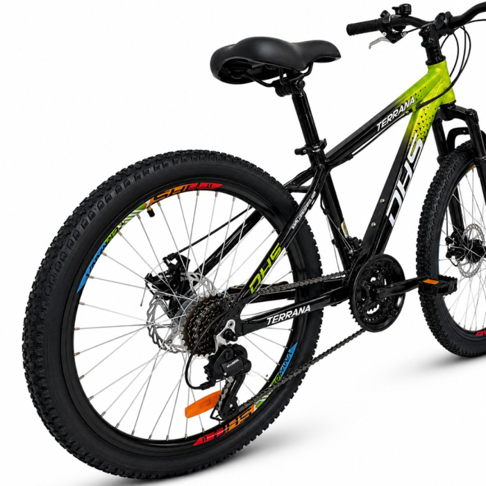 Bicicleta Copii Dhs Terrana 2423B, model 2026 - 24 Inch, Negru-Verde [3]