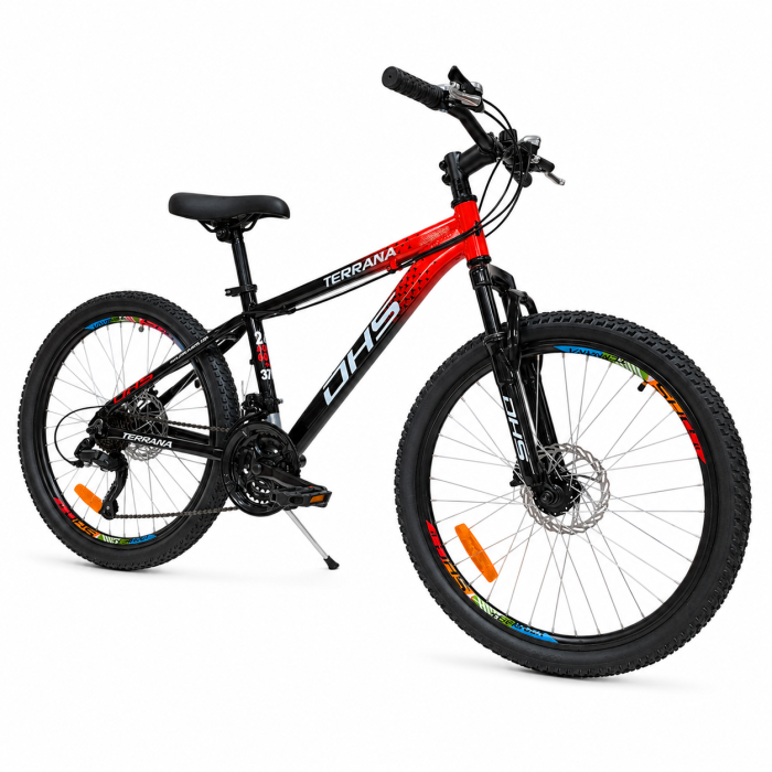 Bicicleta Copii Dhs Terrana 2423B, model 2026 - 24 Inch, Rosu-Negru [2]
