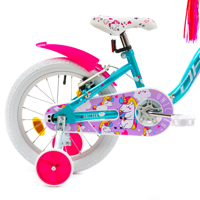 Bicicleta Copii DHS Unicorn - 16 Inch, Albastru/Roz [5]