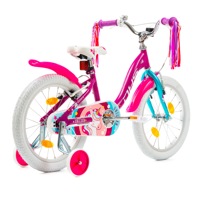 Bicicleta Copii DHS Unicorn - 18 Inch, Roz/Albastru [2]