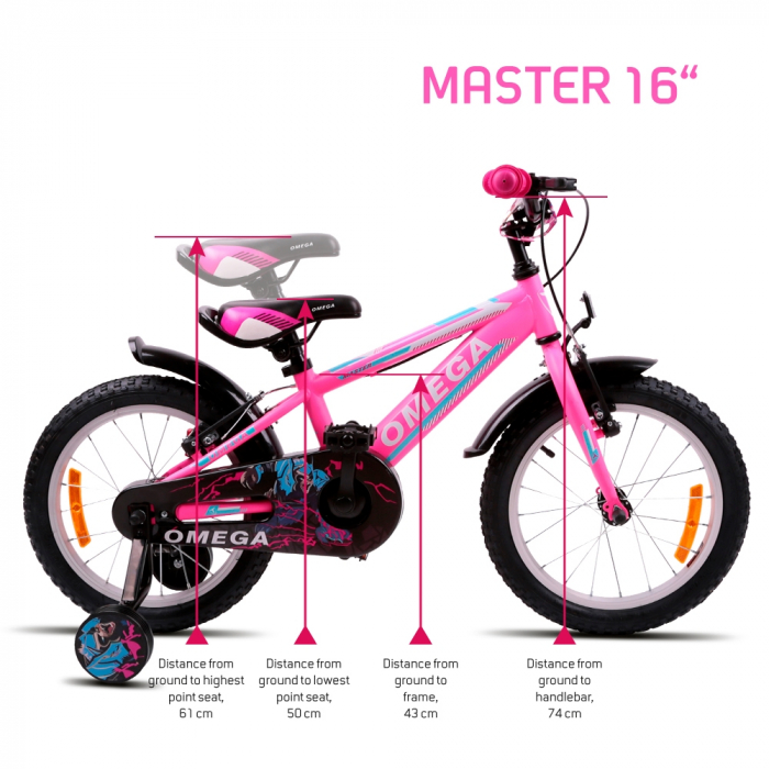 Bicicleta copii Omega Master 16" roz [3]