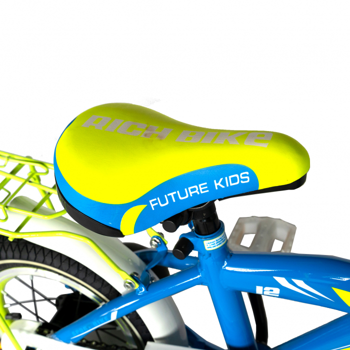 Bicicleta copii Rich Baby T1603C, roata 16", V-Brake,  roti ajutatoare, 4-6 ani, albastru/galben [2]