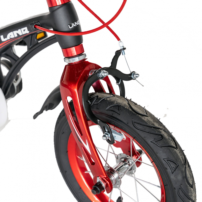 Bicicleta copii Rich Baby W1246D, roata 12", cadru aliaj magneziu, frana C-Brake, roti ajutatoare, 2-4 ani, negru/rosu [10]