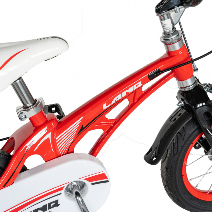 Bicicleta copii Rich Baby W1246D, roata 12", cadru aliaj magneziu, frana C-Brake, roti ajutatoare, 2-4 ani, rosu/negru [6]