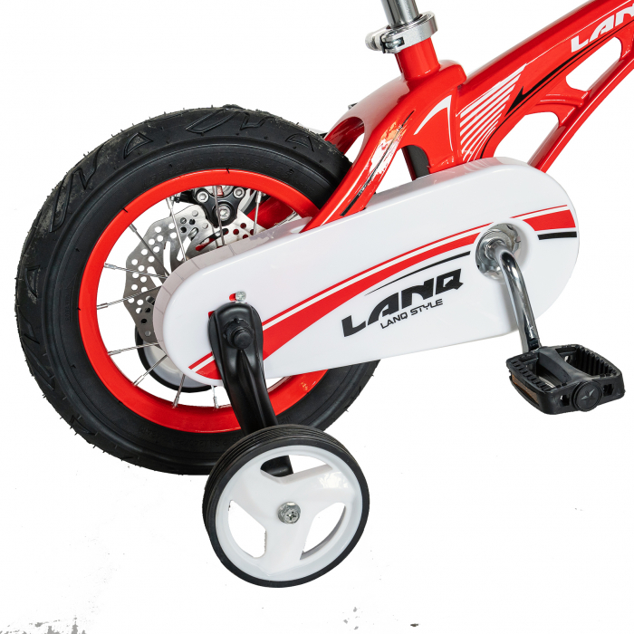 Bicicleta copii Rich Baby W1246D, roata 12", cadru aliaj magneziu, frana C-Brake, roti ajutatoare, 2-4 ani, rosu/negru [5]