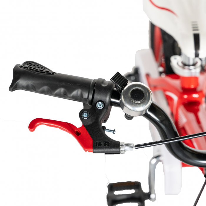 Bicicleta copii Rich Baby W1246D, roata 12", cadru aliaj magneziu, frana C-Brake, roti ajutatoare, 2-4 ani, rosu/negru [12]