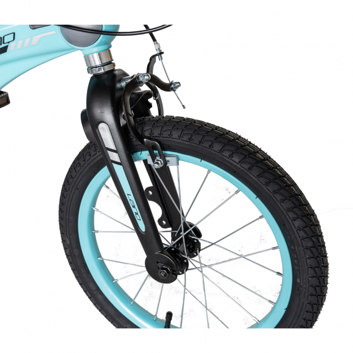 Bicicleta copii Rich Baby W1639D, roata 16", cadru aliaj magneziu, frana C-Brake, roti ajutatoare, 4-6 ani, albastru/negru [8]