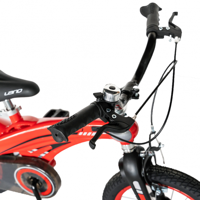 Bicicleta copii Rich Baby W1639D, roata 16", cadru aliaj magneziu, frana C-Brake, roti ajutatoare, 4-6 ani, rosu/negru [9]