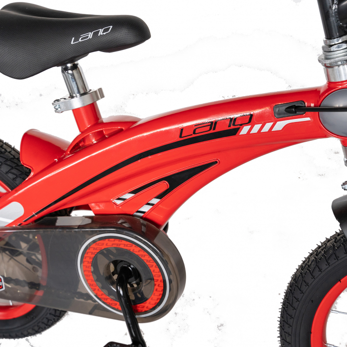 Bicicleta copii Rich Baby W1639D, roata 16", cadru aliaj magneziu, frana C-Brake, roti ajutatoare, 4-6 ani, rosu/negru [5]