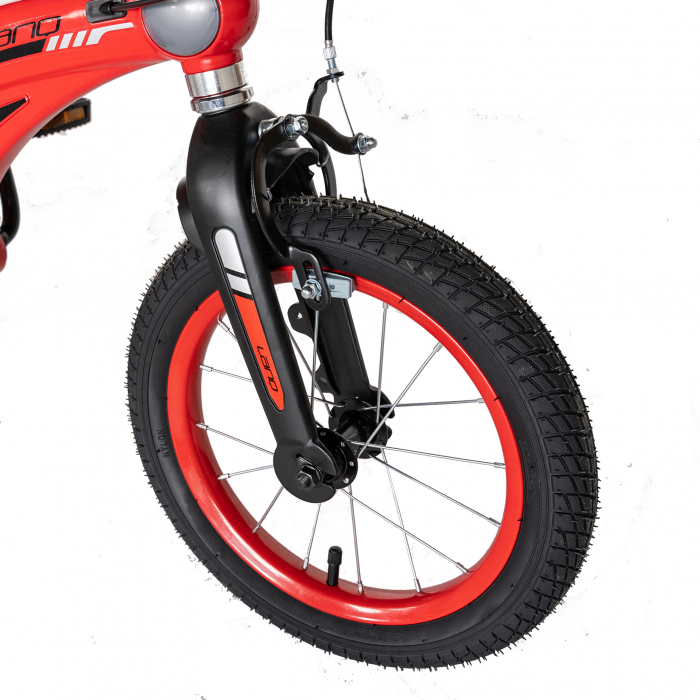 Bicicleta copii Rich Baby W1639D, roata 16", cadru aliaj magneziu, frana C-Brake, roti ajutatoare, 4-6 ani, rosu/negru [7]