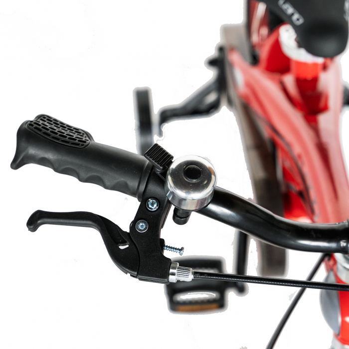 Bicicleta copii Rich Baby W1639D, roata 16", cadru aliaj magneziu, frana C-Brake, roti ajutatoare, 4-6 ani, rosu/negru [10]