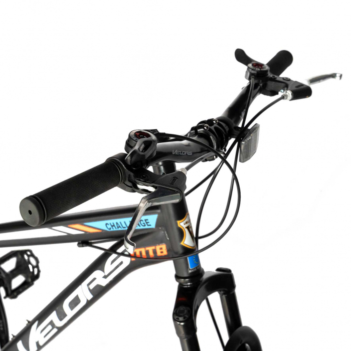 Bicicleta de munte Velors V2610A, roata 26", frana disc, 18 viteze, negru/alb/portocaliu [7]