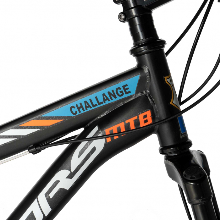 Bicicleta de munte Velors V2610A, roata 26", frana disc, 18 viteze, negru/alb/portocaliu [6]