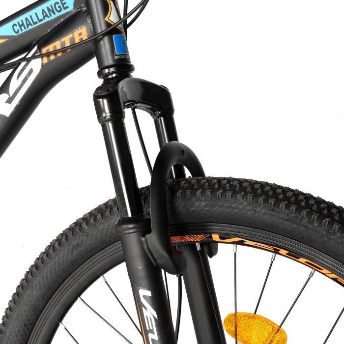 Bicicleta de munte Velors V2610A, roata 26", frana disc, 18 viteze, negru/alb/portocaliu [8]