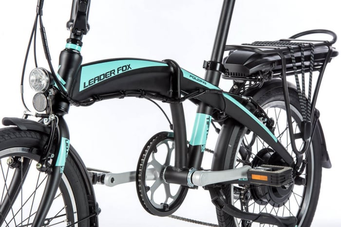 Bicicleta electrica -bike Folding Leader Fox Tifton 20" gri mat-tourquoise [2]