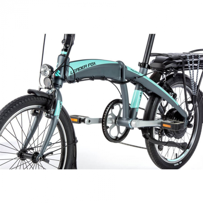 Bicicleta electrica -bike Folding Leader Fox Tifton 20" gri mat-tourquoise [7]