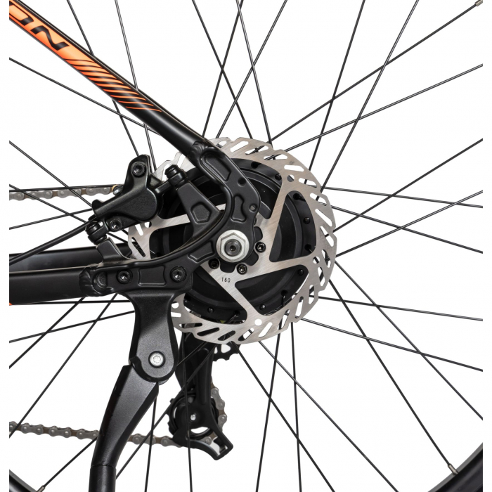 Bicicleta electrica  I-ON  (E-BIKE) 27.5" I1006E, cadru aluminiu, frane mecanice disc, echipare SHIMANO 21 viteze, culoare negru/portocaliu [17]