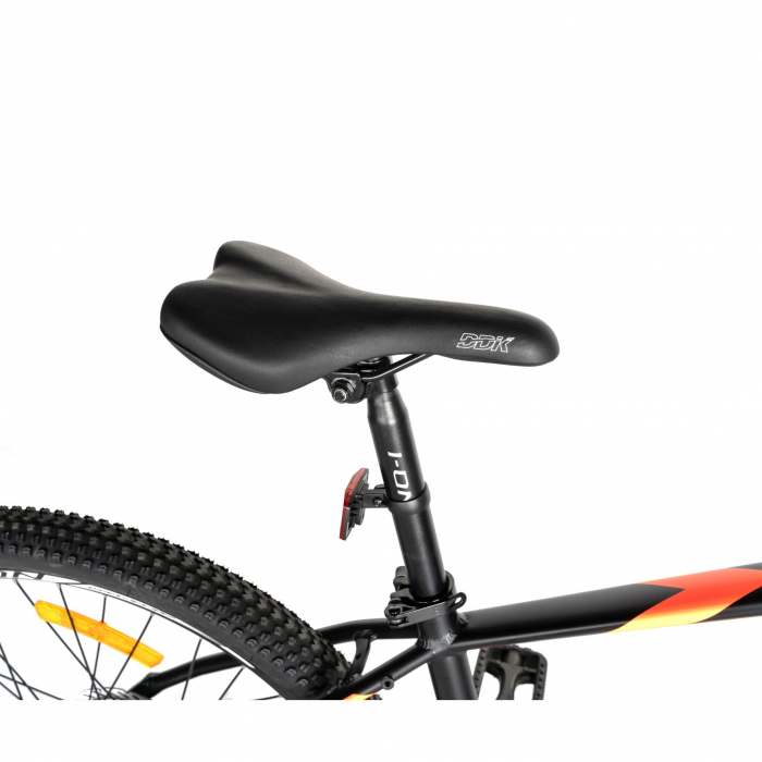 Bicicleta electrica  I-ON  (E-BIKE) 27.5" I1006E, cadru aluminiu, frane mecanice disc, echipare SHIMANO 21 viteze, culoare negru/portocaliu [3]