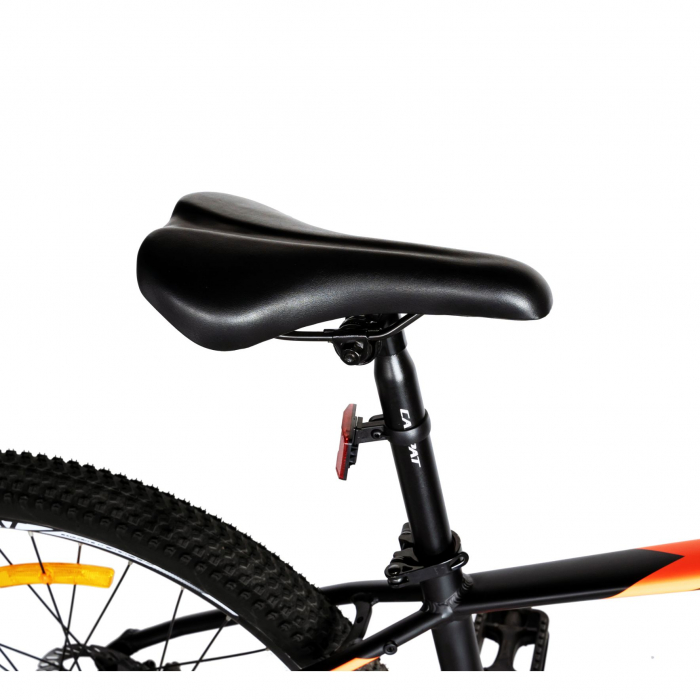 Bicicleta electrica MTB (E-BIKE) CARPAT 27.5" C1007E, cadru aluminiu, frane mecanice disc, echipare SHIMANO 21 viteze, culoare negru/portocaliu [3]