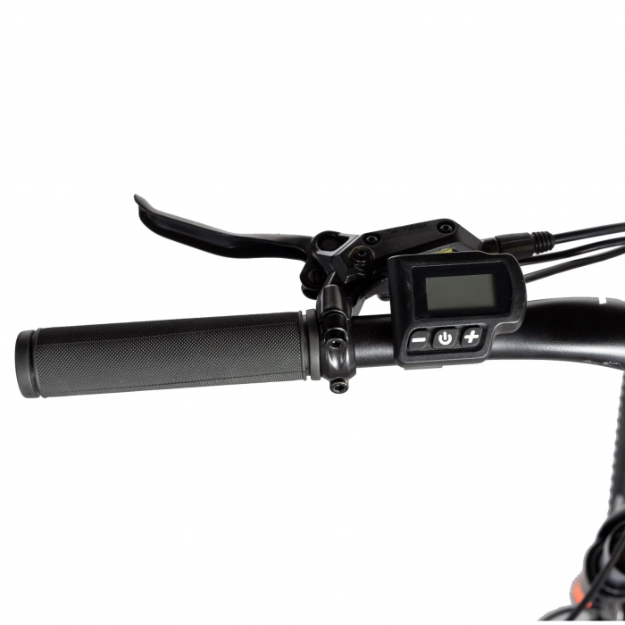 Bicicleta electrica MTB (E-BIKE) CARPAT 27.5" C1007E, cadru aluminiu, frane mecanice disc, echipare SHIMANO 21 viteze, culoare negru/portocaliu [17]