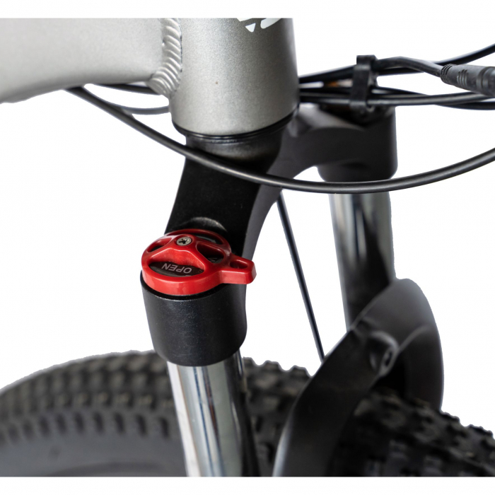 Bicicleta electrica MTB (E-BIKE) CARPAT 27.5" C1011E, cadru aluminiu, frane mecanice disc, transmisie SHIMANO 21 viteze, culoare gri/alb [4]