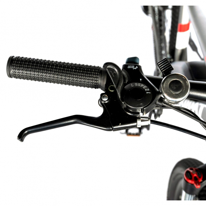 Bicicleta electrica MTB (E-BIKE) CARPAT 27.5" C1011E, cadru aluminiu, frane mecanice disc, transmisie SHIMANO 21 viteze, culoare gri/alb [8]