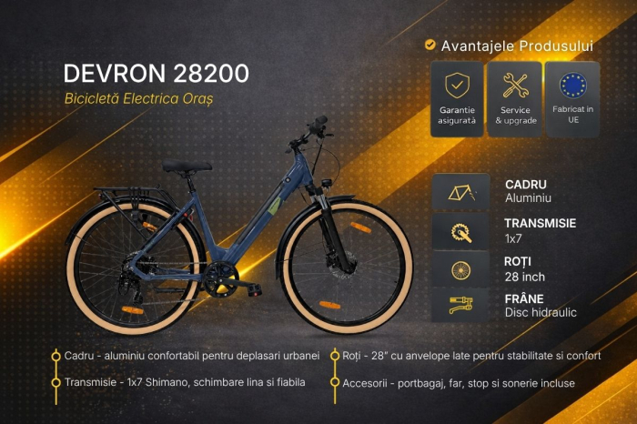 Bicicleta electrica Oras Devron 28200 - 28 inch, M, Gri Inchis [2]