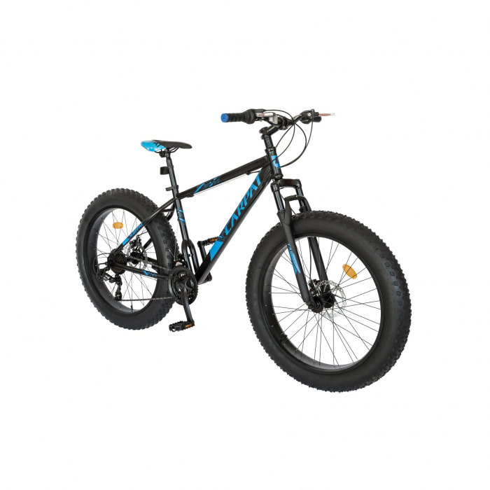 Bicicleta Fat Bike Carpat Hercules 26 inch C2619B, frane mecanice disc, transmisie SHIMANO 18 viteze, culoare negru/albastru [2]
