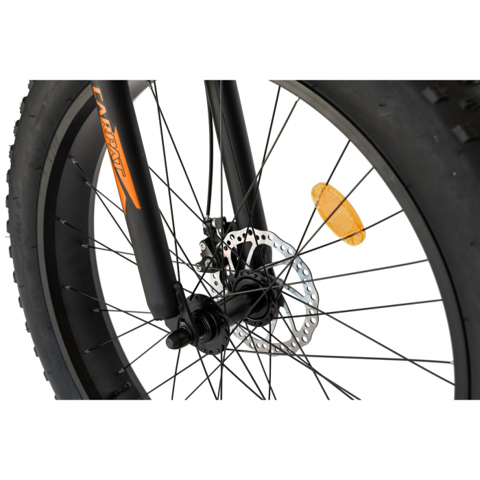Bicicleta Fat Bike Carpat Hercules 26 inch C2619B, frane mecanice disc, transmisie SHIMANO 18 viteze, culoare negru/portocaliu [7]