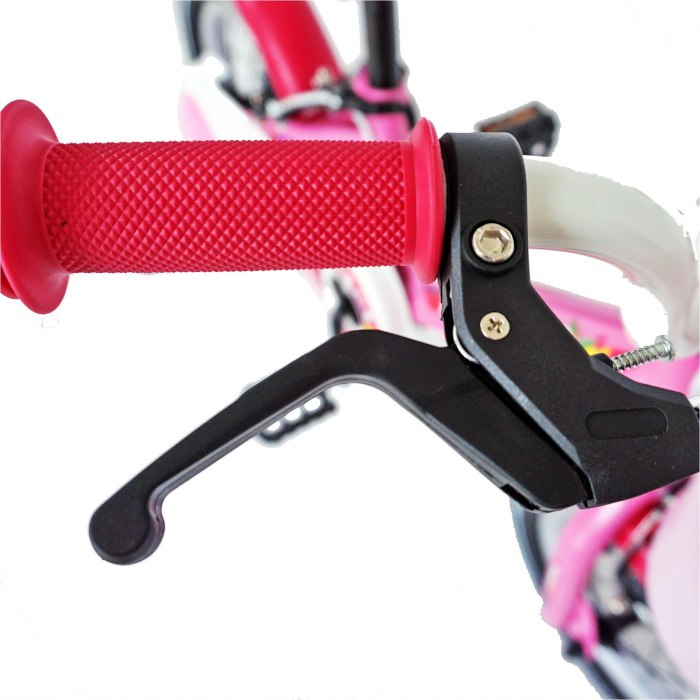 Bicicleta fete Carpat PRINCESS C1208C, roata 12", roti ajutatoare, 2-4 ani, roz/alb  [4]