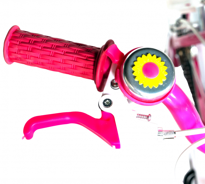 Bicicleta fete Rich Baby 2-4 Ani, Roti 12 Inch, Frane C-Brake, Roti Ajutatoare, Rich Baby CST12/05C, Cadru Fucsia cu Design Alb [5]