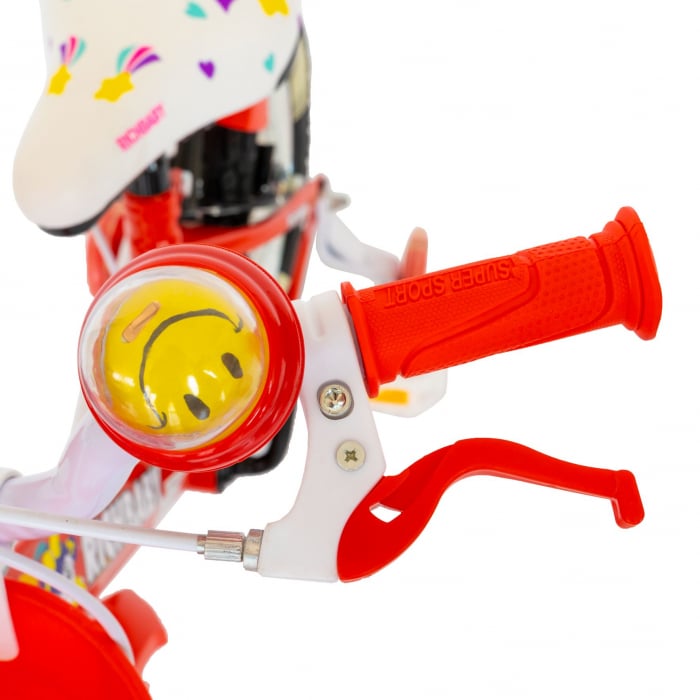 Bicicleta fete Rich Baby R1408A, roata 14", C-Brake, roti ajutatoare cu LED, 3-5 ani, rosu/alb [9]