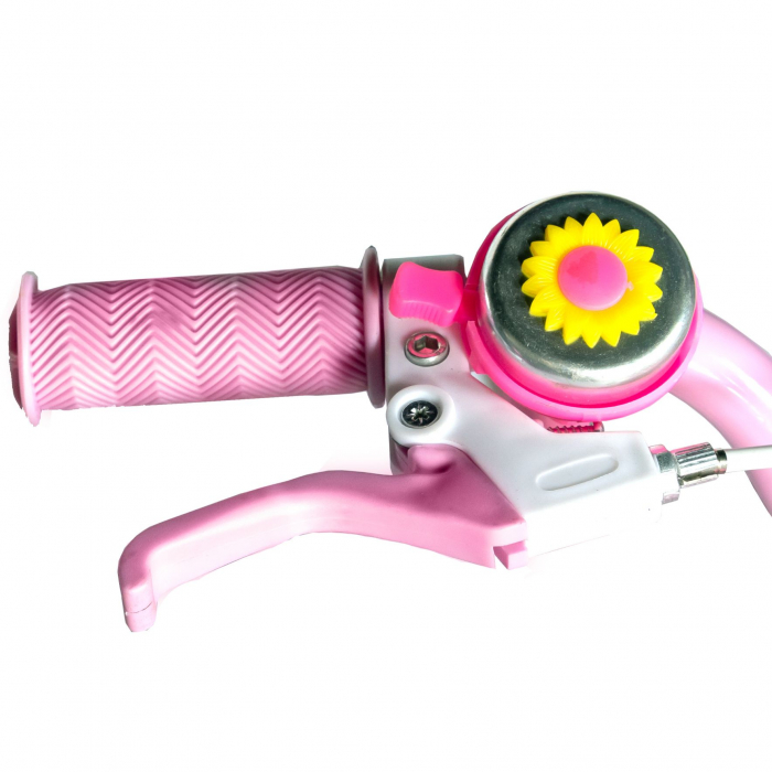 Bicicleta fete Rich Baby T1205C, roata 12", C-Brake,  roti ajutatoare, 2-4 ani, roz/alb [5]