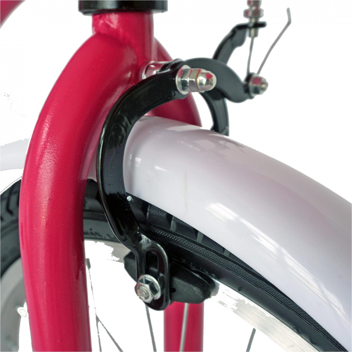 Bicicleta fete VELORS V1802A, roata 18", C-Brake, roti ajutatoare, 5-7 ani, fucsia/alb [3]
