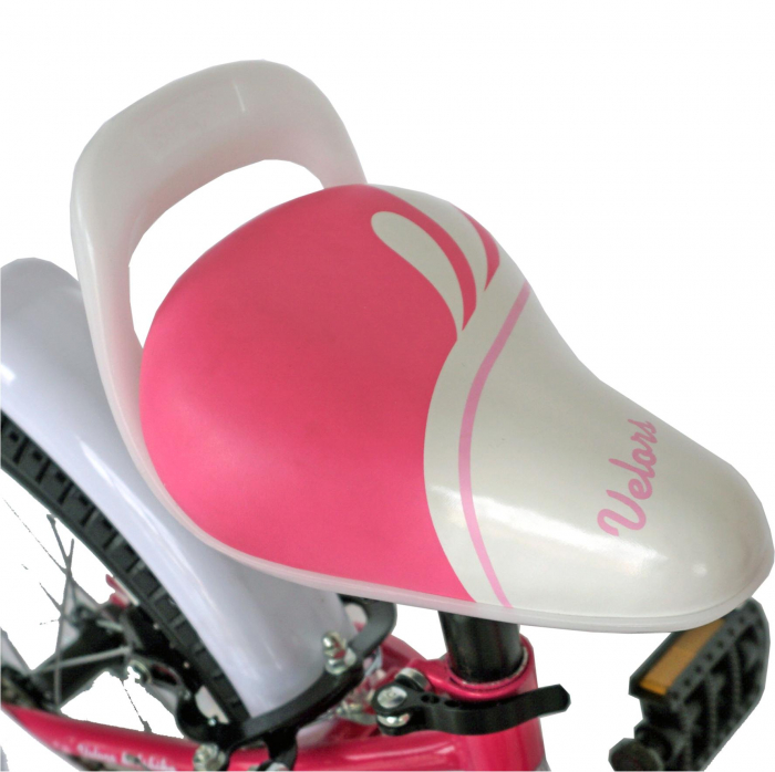 Bicicleta fete VELORS V1802A, roata 18", C-Brake, roti ajutatoare, 5-7 ani, fucsia/alb [6]