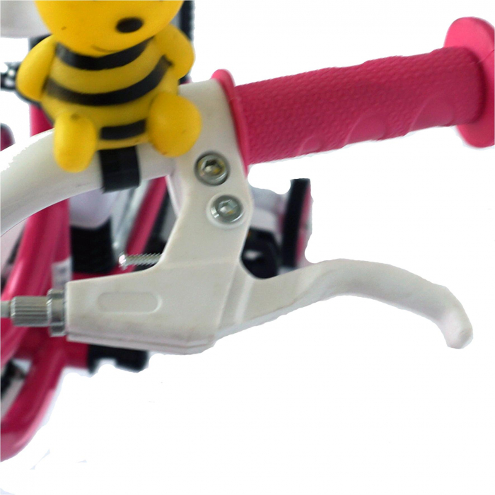 Bicicleta fete VELORS V1802A, roata 18", C-Brake, roti ajutatoare, 5-7 ani, fucsia/alb [5]