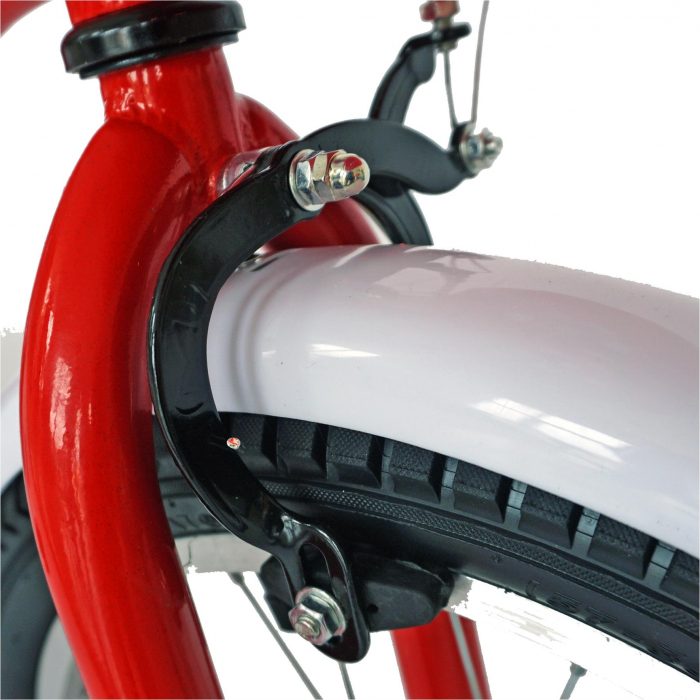 Bicicleta fete VELORS V1802A, roata 18", C-Brake, roti ajutatoare, 5-7 ani, rosu/alb  [3]