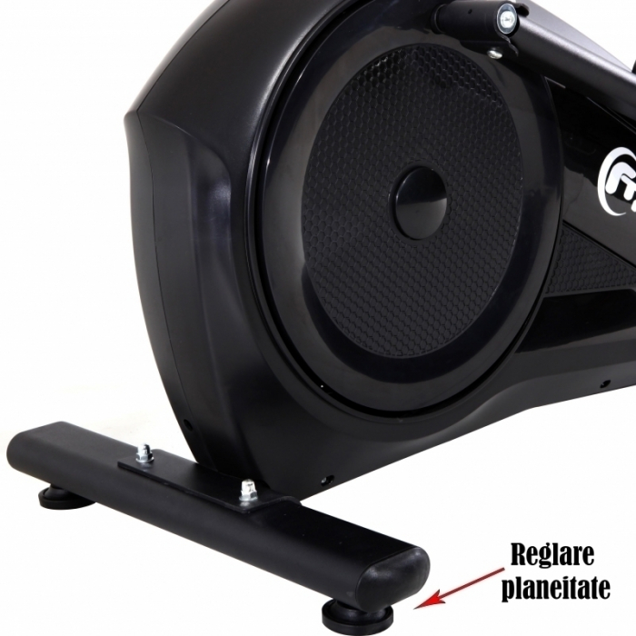 Bicicleta magnetica eliptica FitTronic® Atletic 1000E , design robust, greutate suportata 120 kg, volanta 14 kg, afisaj electronic, bluetooth  apps kinomap/fitshow, functii multiple, pas reglabil [2]