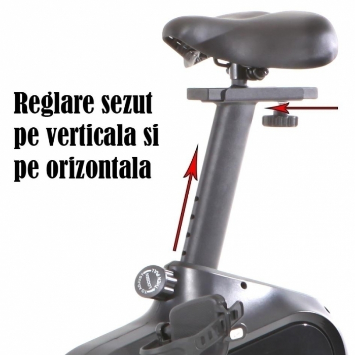 Bicicleta magnetica FitTronic® Atletic 1000B , design robust, greutate suportata 120 kg, volanta 12 kg, afisaj electronic, bluetooth  apps kinomap/fitshow, functii multiple, ghidon reglabil, sezut con [6]