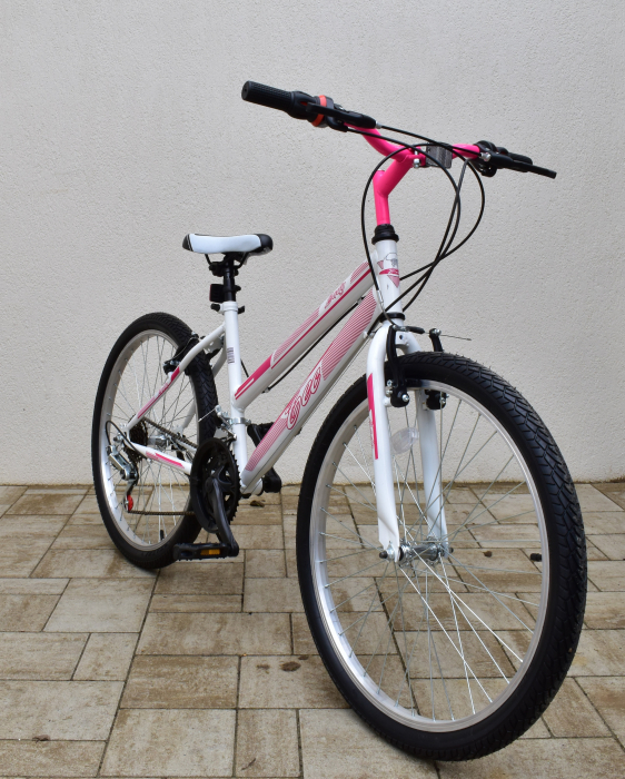 Bicicleta MTB Copii TEC Lady culoare alb/roz roata 24" Otel [2]