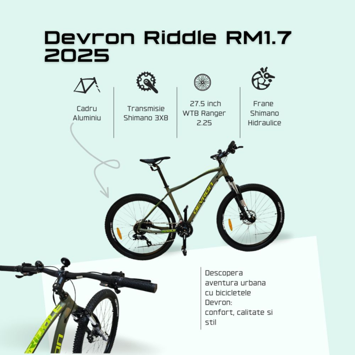 Bicicleta Mtb Devron Riddle RM1.7 2025 - 27.5 Inch, L, Verde [3]