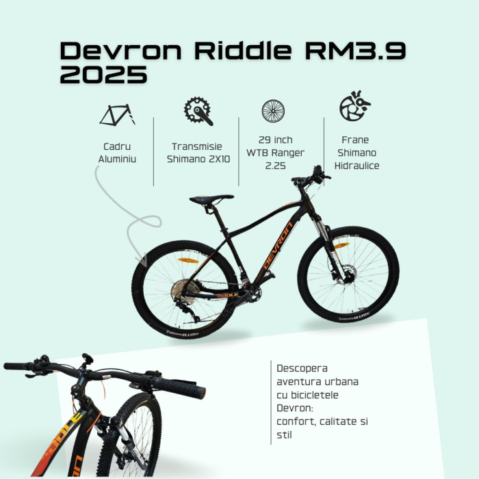 Bicicleta Mtb Devron Riddle RM3.9 2025 - 29 Inch, M, Negru [3]