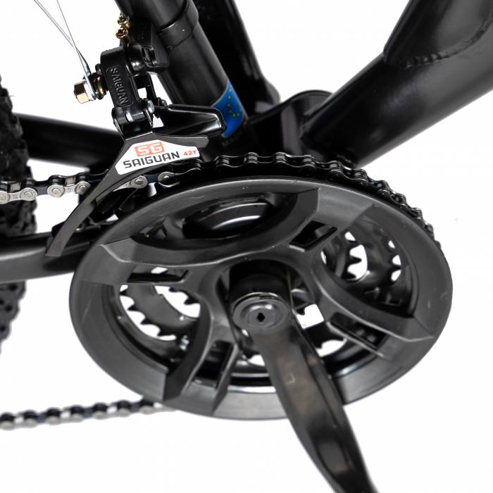 Bicicleta MTB-FS Rich Bike, Saiguan Revoshift 18 Viteze, Roti 26 Inch, Frane V-Brake, RICH CSR26/49A, Cadru Negru cu Design Albastru [5]